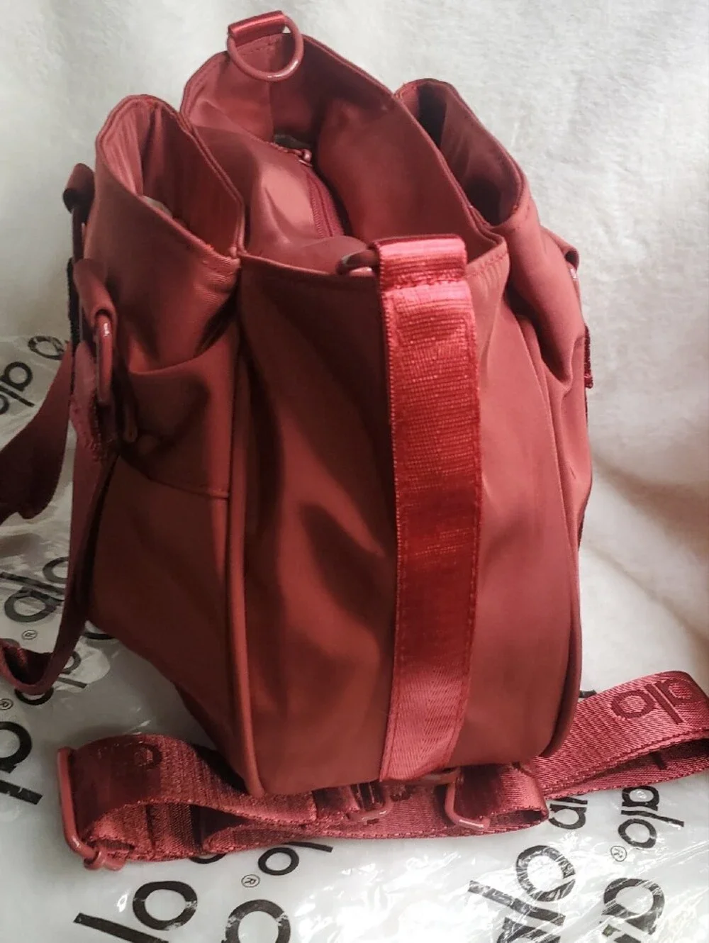 ALO Yoga Red Shoulder Bag with Detachable Branded Strap